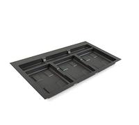 Emuca Base pour poubelles tiroir cuisine Recycle 3 cavités Plastique Gris anthracite 800 mm