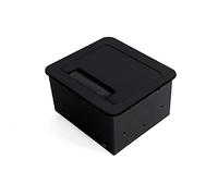 Emuca - Bloc multiprise escamotable pour encastrer au bureau, bloc multiprise plan de travail (prise EU type F, USB et HDMI), 145x130mm, noir