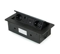 Multiconnecteur Atom 26 C pour bureau - Peint en noir- Acier et Plastique et Zamak