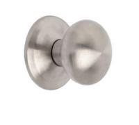 Emuca - Bouton de porte d'entrée, Modèle Bowler, Ø70mm poignée pour porte d'entrée, Acier inoxydable, Nickel satiné