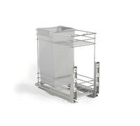 Emuca - Chariot Coulissant avec paniers et Chariot à Pain Supra, Fermeture à amortie, pour modules de Cuisine de 300mm, Acier, chromé