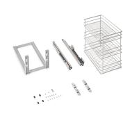 Emuca - Chariot Coulissant Supra, Fixation inférieure, Fermeture amortie, pour modules de Cuisine de 300mm, Acier, chromé