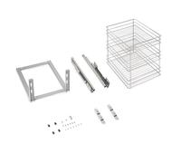 Emuca - Chariot Coulissant Supra, Fixation inférieure, Fermeture amortie, pour modules de Cuisine de 400mm, Acier, chromé