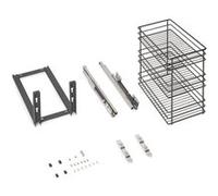Emuca - Chariot Coulissant Titane, Fixation inférieure, Fermeture amortie, pour modules de Cuisine de 300mm, Acier, Gris Antracite