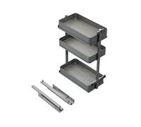 -Emuca Chariot extractible Harmony avec fermeture à amortie Module largeur 300mm hauteur 800mm Acier et Bois Gris anthracite