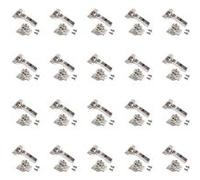 Emuca 1011607 Pack aus 20 Topfscharnieren Ø35mm 100° mit sanftem Verschluss für sich überlappende Türen und Euro-Zusätze zum Festschrauben mit Verbindergehäuse