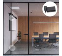 Emuca - Charnière pour porte en verre avec garniture, charnière horizontale avec embout de 40mm, pour porte de 8-12mm, aluminium et acier, peinte en noir