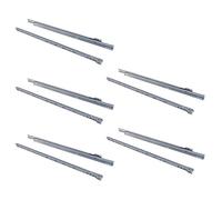Emuca - Coulisses pour tiror de 800mm avec Sortie partielle en Couleur Gris métallisé, Lot de 5 glissières de tiroir