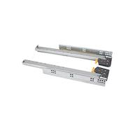 Emuca Coulisses de tiroir Silver – sortie totale, amorties avec crochet – 390 mm – Zingué, Acier