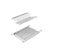 Emuca - Égouttoir Suspendu pour Assiettes et Verres, Largeur 45cm, largeur intérieur module 385-420mm, Acier Inoxydable