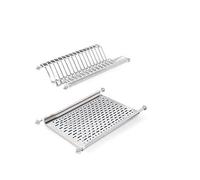 Emuca - Égouttoir Suspendu pour Assiettes et Verres, Largeur 50cm, largeur intérieur module 435 - 470mm, Acier Inoxydable