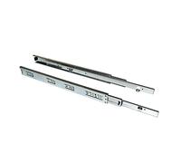Emuca - Glissières pour tiroir avec roulement à billes 45mm x 350mm, Lot de 1 paire de coulisses à sortie totale avec équerres