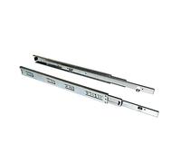 Emuca - Glissières pour tiroir avec roulement à billes 45mm x 600mm, Lot de 1 paire de coulisses à sortie totale avec équerres