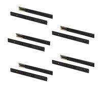 Emuca - Glissières pour tiroir avec roulement à billes 45mmx300mm, Lot de 5 paires de coulisses à sortie totale avec fermeture amortie, noir