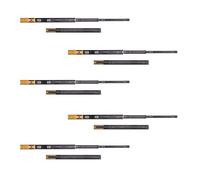 Emuca - Glissières pour tiroir avec roulement à billes 45mmx550mm, Lot de 5 paires de coulisses à sortie totale avec fermeture amortie, noir