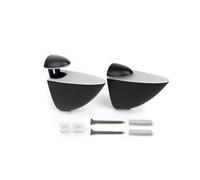 Emuca - Jeu de 2 Supports Pelicano pour étagères en Bois ou en Verre, Plastique et Zamak, Peint en Noir