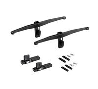 Emuca - Jeu de 5 supports pour étagères en bois, panneaux non incluses, Zamak, Noir texturé, 5 jeux