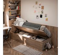 Emuca Jeu de ensemble de levage pour lits, ouverture latérale, pour lits de 90 cm, Acier, Peint en noir