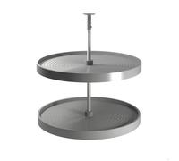 Emuca - Jeux de Plateaux circulaires Shelvo, 800, Plastique Gris et Aluminium