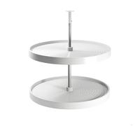Emuca Jeu de plateaux circulaires Shelvo pour meuble de cuisine, pour module de 800 mm, plastique et aluminium, blanc