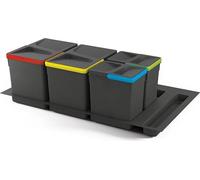 Emuca Jeu de récipients Avec base recy Pour tiroir de cuisine Noir Noir One Size