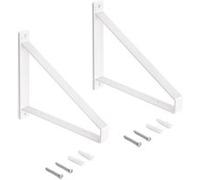 Emuca – Jeu de supports pour étagères en bois Shelf – Triangulaire – Acier peint blanc