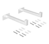 Emuca - Jeu de supports pour étagères en bois droit avec tube carré, Acier, Peint en blanc