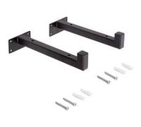Emuca Jeu de supports pour étagères en bois Shelf droit avec tube carré, Acier, Peint en noir Peint en noir G