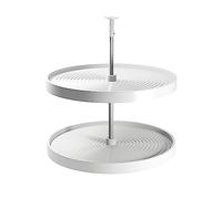Emuca - Jeux de Plateaux circulaires Shelvo, 800, Plastique Blanc et Aluminium