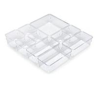 Kit de 10 organisateurs de tiroir en plastique transparent EMUCA