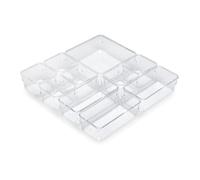 Emuca Organisateurs de tiroir en plastique transparent – Kit de 10