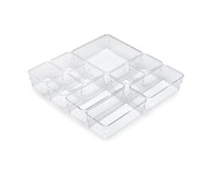 Emuca - Kit de 10 seaux organisateurs pour tiroirs, Plastique, Transparent