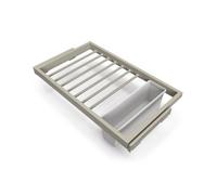 Kit de 7 porte-pantalons, 1 plateau et 1 cadre coulissant à fermeture douce pour armoires, réglable, module 800mm, Gris pierre