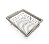 Emuca - Kit de panier à fils avec glissières à fermeture douce pour armoire, réglable, module 600mm, Gris pierre