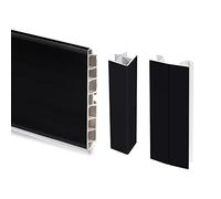 Emuca - Kit de plinthes de cuisine, avec accessoires union, hauteur 100 mm, 4,7 m, plastique, Noir