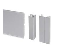 Emuca - Kit de plinthes de cuisine, avec accessoires union, hauteur 150 mm, 4,7 m, plastique, anodisé satiné.