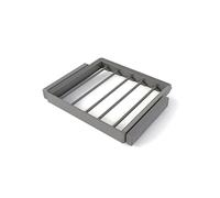Emuca - Kit de porte-pantalon à 7tringles et rack ajustable Quartz pour armoires, glissières extension totale et à fermeture douce, Module 60cm, Finition Titane