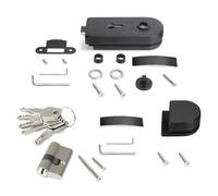 Emuca Kit serrure/gâche portes doubles en verre 8-12mm – loquet horizontal acier/aluminium noir