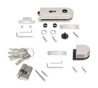 Kit serrure + gâche pour portes en verre 8-12 mm à loquet horizontal - inox EMUCA