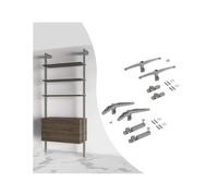 Kit de supports pour 3 étagères en bois et 1 module pour structure Zero- Zamak- Peint gris pierre