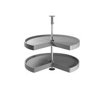 Emuca - Kit d'étagères rotatives pour Meuble d'angle de Cuisine, Tourniquet 3/4 de Ø810mm pour Module de 900mm, Gris