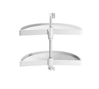 Emuca - Kit d'étagères rotatives pour Meuble d'angle de Cuisine, Tourniquet Demi-Lune de Ø750mm pour Module de 900mm, Blanc