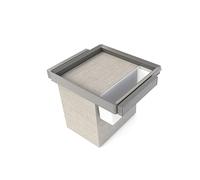 Emuca - Kit plateau auxiliaire, panier et rack ajustable Quartz pour armoires, glissières extension totale et à fermeture douce, Module 60cm, Finition Titane