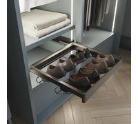 Emuca Kit Quartz tiroir à chaussures et rack ajustable, Finition Titane