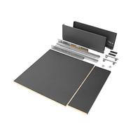 Emuca - Kit système tiroir Cuisine et Salle de Bain avec Panneaux, coulisses à Sortie Totale, Fermeture amortie,H178mm, Module 450mm, Profondeur 500mm, Gris Anthracite