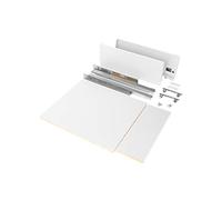 Emuca - Kit système tiroir de cuisine et salle de bain avec panneaux incluses et coulisses à sortie totale avec fermeture amortie, hauteur 93 mm pour module 900 mm et profondeur 500 mm, blanc.