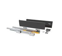 Emuca - Kit système tiroir pour cuisine ou salle de bain avec coulisses à extraction total et fermeture amortie, hauteur 138mm et profondeur 400mm, Gris anthracite