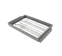 Emuca - Kit tiroir à chaussures et rack ajustable Quartz pour armoires, glissières extension totale et à fermeture douce, Module 80cm, Finition Titane