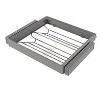 Emuca - Kit tiroir à chaussures et rack ajustable Quartz pour armoires, glissières extension totale et à fermeture douce, Module 60cm, Finition Titane
