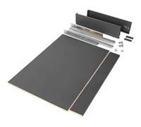 Emuca - Kit tiroir anthracite pour cuisine et salle de bain Vertex Module de 90 cm - Hauteur de 9.3 cm Gris anthracite et blanc G